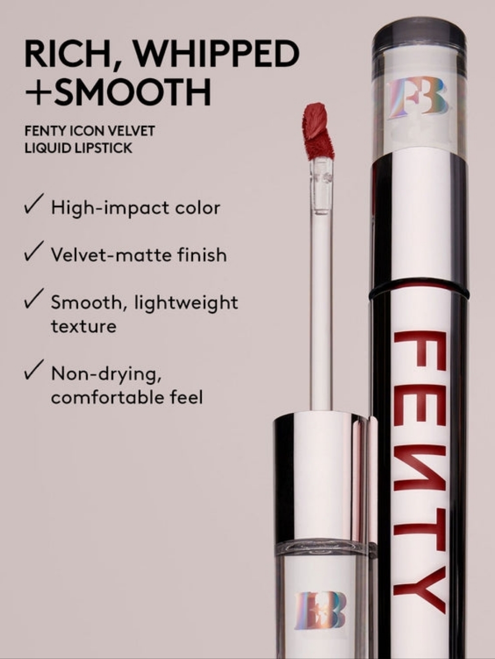 FENTY liquid lipstick in H.B.I.C. - Garnet Red - Picture 11 of 15